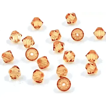 Korálek Korálky sluníčka skleněná 4mm oranžová – 40 ks