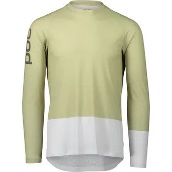 cyklistický dres POC - dres MTB Pure LS Jersey zelená/bílá XXL