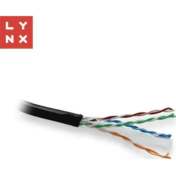 Kabel LYNX UTP kabel, Cat6, PE (Fca), celoměděný, venkovní, černý, box 305m