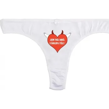 Kalhotky Jsem tvůj anděl - Vtipné kalhotky - M tanga_bílá