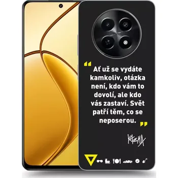Pouzdro na mobilní telefon Picasee silikonový černý obal pro Realme 12X - Kazma - SVĚT PATŘÍ TĚM, CO SE NEPOSEROU