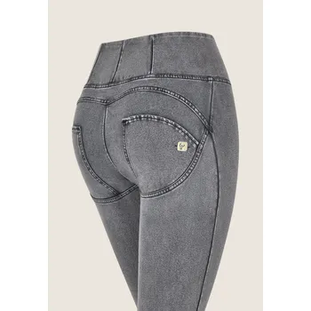 Freddy kalhoty WR.UP ® v džínové šedé, černý šev, vysoký pas, skinny střih, denim žerzej Vybraná velikost: M