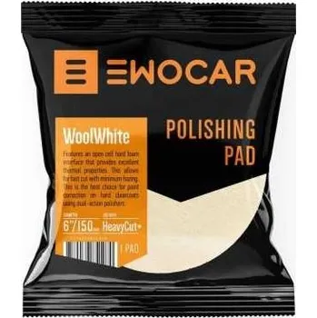 Brusný kotouč Lešticí kotouč Ewocar WoolWhite Aggressive Wool Pad 165/150 mm