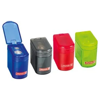 Set školních potřeb Dvojité ořezávátko ve 4 barvách - velikost 40×25×37 mm