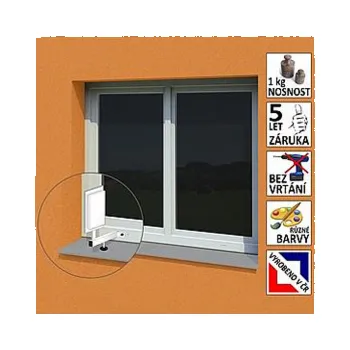 Příjem digitálního pozemního vysílání Anténní držák malý na plastové okno "L", délka 17,5 cm, výška 25 cm, d=20mm