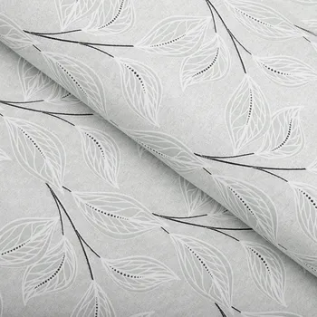 Dekorační látka Leona LN-165 Pnoucí lístky na šedém - šířka 280 cm