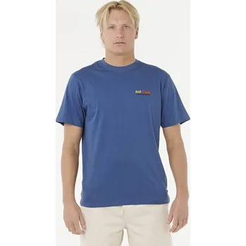 Pánské oblečení Triko RIP CURL SURF REVIVAL LINED UP TEE LIGHT NAVY M