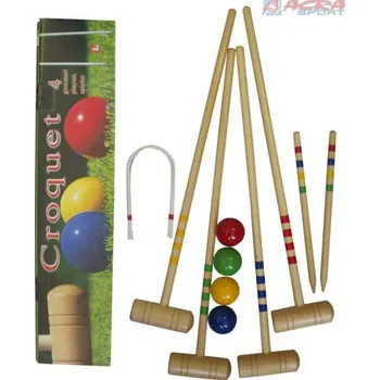 ACRA Hra Kroket venkovní set pro 4 hráče *SPOLEČENSKÉ HRY* | AS86