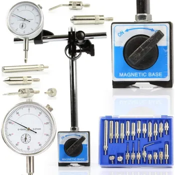 Úchylkoměr 0–10 / 0,01 mm s magnetickým stativem a vyměnitelnými koncovkami - MAR-POL