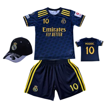 Numberoplus Premium dětský fotbalový dres + fotbalová kšiltovka Real Madrid FC Emirates Fly Better - Luka Modric 10 Velikost: 11 roků (vel.140)