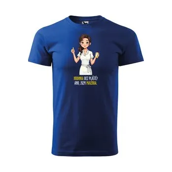 Pánské tričko Tričko s potiskem Hrdinka bez pláště? Ano, jsem masérka: modré 4XL