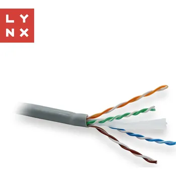 Kabel LYNX UTP kabel, Cat6, LSOH, celoměděný, vnitřní, šedý, box 305m
