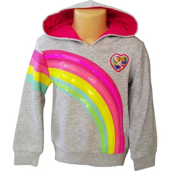Dívčí mikina Sun City Dívčí mikina TLAPKOVÁ PATROLA duha s flitry přes hlavu Barva: Šedá, Velikost: 116