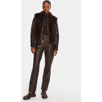 Pánské kalhoty Marella Kožené kalhoty Doroty 2523436014 Hnědá Straight Fit 44