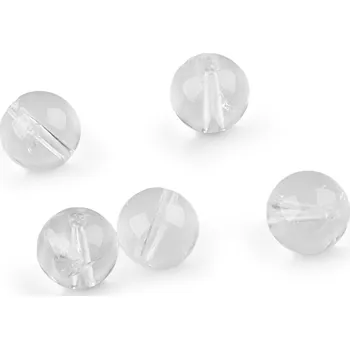 Korálek Křišťál, minerální korálky Ø10 mm Varianta: křišťál, Balení: 5 ks