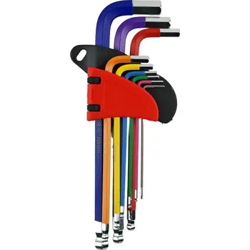 Ruční nářadí Klíče imbus SET s kuličkou 1,5 - 10 mm, 9 ks, CrV, barevné, ENPRO