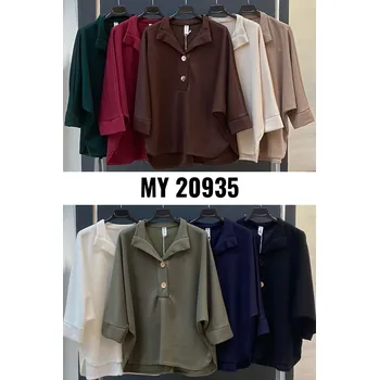 Dámská halenka Halenka oversized MY STYLE 20935 barva: hnědá-fango