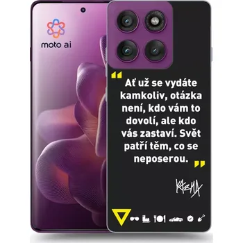Pouzdro na mobilní telefon Picasee silikonový černý obal pro Motorola Edge 60 Pro - Kazma - SVĚT PATŘÍ TĚM, CO SE NEPOSEROU