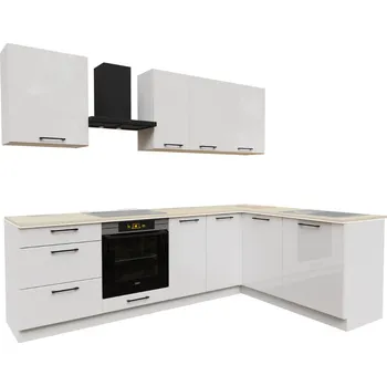 Kuchyňská linka Artstolk Rohová kuchyňská linka DENIS | 170-260 cm bílý lesk