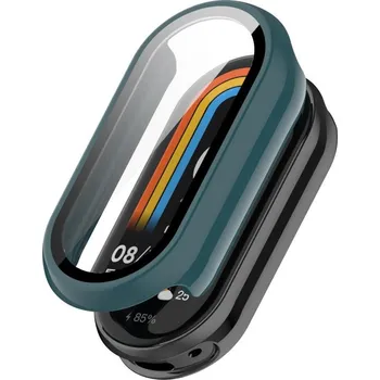 VSECHNONAMOBIL 117841 PC FULL COVER Plastový kryt se sklem pro Xiaomi Smart Band 10 / 10 NFC tmavě zelený