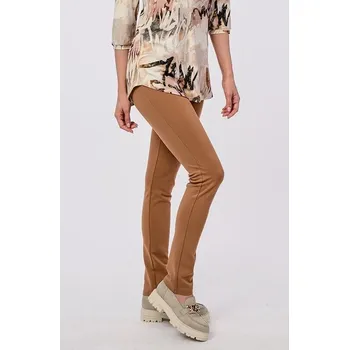 Dámské kalhoty Světle hnědé úzké dlouhé dámské kalhoty 305 délka normální velikost 2XL