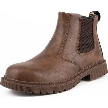 Pánská sportovní obuv Pánské pracovní boty z kůže s ocelovou špičkou Velikost: 44, Barva (Varianta): 815-brown