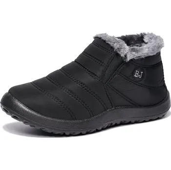 Pánská zimní obuv Dámské kožíškové sněhule na plochém podpatku Barva: Černá, Velikost: 36