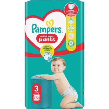 jednorázová plena Pampers Plenkové kalhotky Active Baby, 6–11 kg, vel. 3 56 ks 56 ks