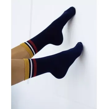 Pánské ponožky PRUHOVANÉ DÁMSKÉ PONOŽKY S PROUŽKY 1313.001 tmavě modrá 37-41