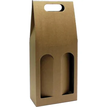 Krabice na víno 2 láhve, hnědá natur