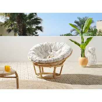 Bytový textil Venkovní podsedák na zahradní křeslo světle béžový polyester bavlna boho styl zahrada balkon terasa Beliani