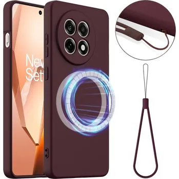 Pouzdro na mobilní telefon VSECHNONAMOBIL 118165 RUBBER MAGSAFE Silikonový kryt pro OnePlus 13R 5G PLUM COLOR