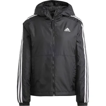 Dámská casual bunda adidas 3 Stripe Essential Hooded Jacket Womens Black/White L (16-18)