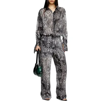 Dámské kalhoty KALHOTY DIESEL P-THECK-A-AJFW TROUSERS BLACK