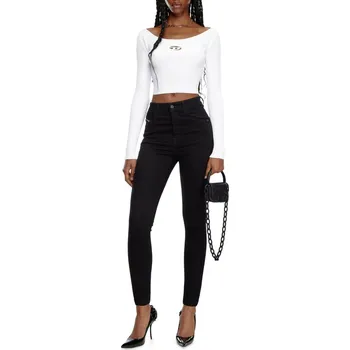 Dámské džíny DŽÍNY DIESEL 1984 SLANDY-HIGH TROUSERS BLACK