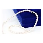 Náhrdelník stříbrný Perla sladkovodní růžová - délka 45cm