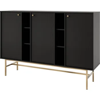 Komoda TOKYO 3 c | komoda 823 | 157,7 cm | černá grafit/zlatá