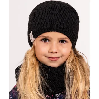 Čepice Dětská čepice pletená Warm, Černá Velikost: L (53-56 cm)
