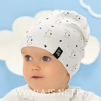 Čepice Dívčí čepice AJS 50-029 černá 48-50 cm