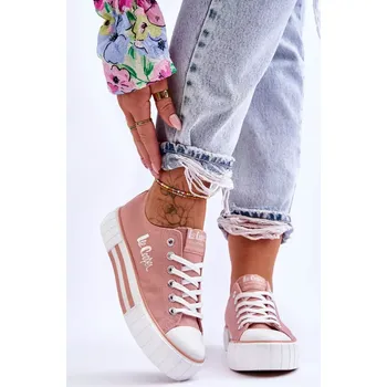 Dámská běžecká obuv Dámské sportovní boty W LCW-23-31-1804LA Pudr růžová s bílou - Lee Cooper pudrovo-růžová 41