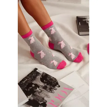 Pánské ponožky DÁMSKÉ PONOŽKY KRÁLÍCI 0200.153 melanžově šedá 37-41