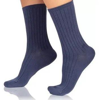 Pánské ponožky Dámské ponožky z modalu FANCY RIB MODAL SOCKS - BELLINDA - modrá 39 - 42
