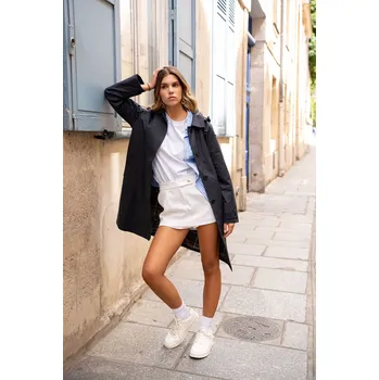 Dámský kabát/raincoat s kapucí Laura&Jo 6061 barva: modrá tmavá, velikost: S