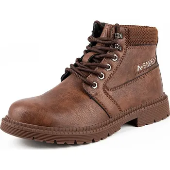 Pánská sportovní obuv Pánské pracovní boty z kůže s ocelovou špičkou Velikost: 45, Barva (Varianta): 813-brown