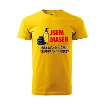 Pánské tričko Tričko s potiskem Jsem masérka, taky máš nějakou superschopnost?: žluté 5XL