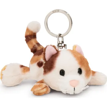 plyšák NICI klíčenka Kočka tříbarevná 10cm, ležící GREEN