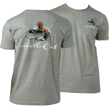 Rybářské oblečení Tričko Hell-Cat Style šedé Varianta: vel.2XL