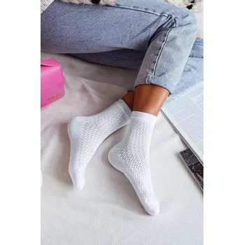 Pánské ponožky DÁMSKÉ PROLAMOVANÉ PONOŽKY 0989.006 bílá 37-41