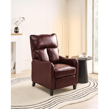 Křeslo TV křeslo hnědé koženkové křeslo nastavitelné elegantní Beliani