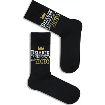 Pánské ponožky PÁNSKÉ PONOŽKY DĚDEČEK VZÁCNĚJŠÍ NEŽ ZLATO 0125.101 černá 39-42